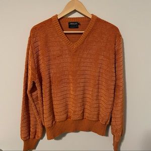 Vintage orange grandpa sweater size XL